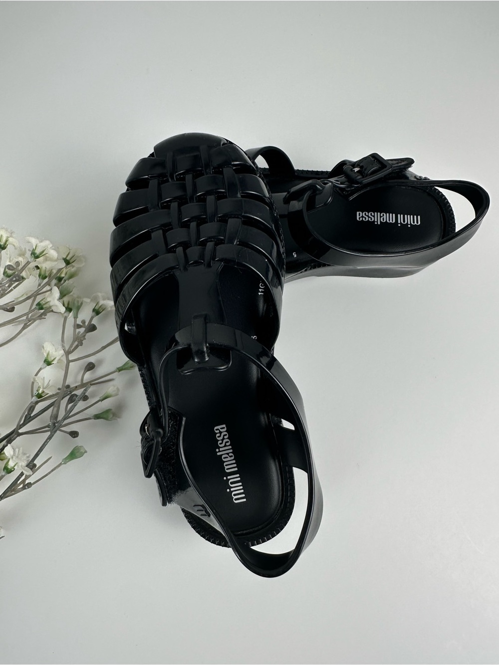 Mini Melissa Black Jelly Sandals Size 10 toddler Kid | Good Condition